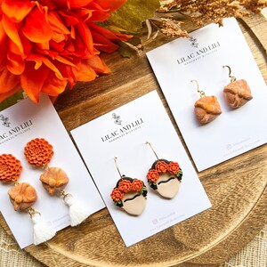 Dia de los Muertos Earrings| Day of the Dead Clay Earrings| Marigold Clay Earrings| Pan de Muerto Earrings| Krida Kahlo Earrings| Handmade