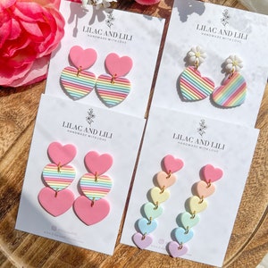 Pride Earrings| Rainbow Earrings| LGBTQ+ Earrings| Daisy Rainbow Earrings| Pride Heart Earrings| Clay Earrings| Pride Statement Earrings