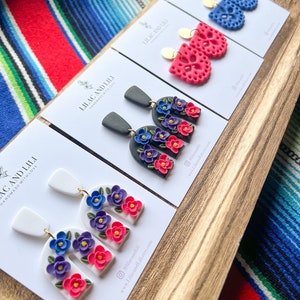Cinco De Mayo Earrings| Papel Picado Earrings| Statement Earrings| Cinco De Mayo Dangles| Mexican Earrings| Aretes Mexicanos| Handmade