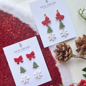 Christmas Earrings| Holiday earrings| Christmas stud pack| Christmas gifts| Polymer clay earrings| clay earrings|gifts for her| handmade