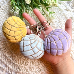 Concha nyckelring | Pan Dulce nyckelring | Pan Dulce plyschnyckelring | Concha plyschnyckelring | Mexikansk nyckelring | Gul Concha nyckelring | Pan Dulce