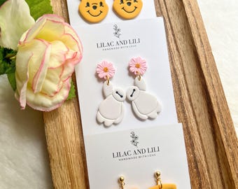 Winnie the Pooh Earrings| Winnie the Pooh Daisy Earrings| Baymax Earrings| Tangled lantern Earrings| Daisy Earrings| Daisy Baymax Earrings