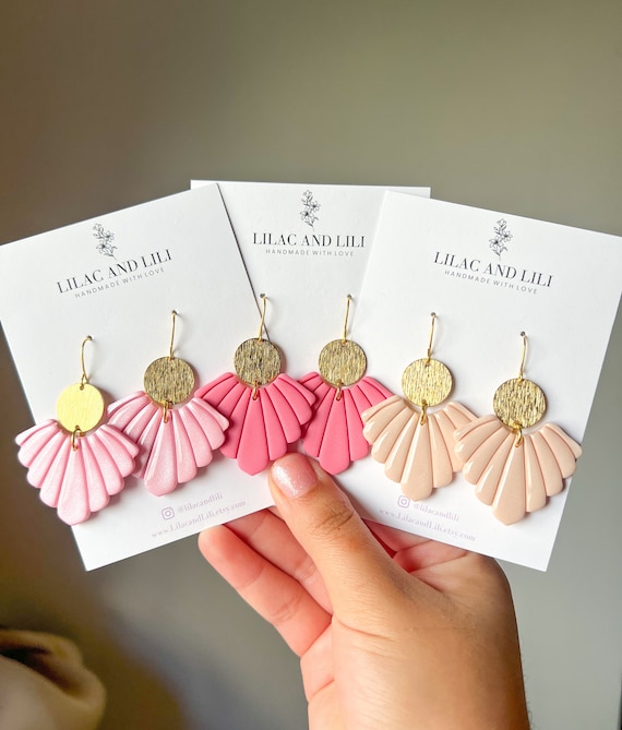 Polymer Clay Earrings| Gifts for Her| Pink Clay Earrings| Pink