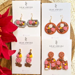 Mexican Earrings| Concha Earrings| Pan Dulce Earrings| Concha Bread Earrings| Mexican Clay Earrings| Pink Concha Earrings| Marranito Pan