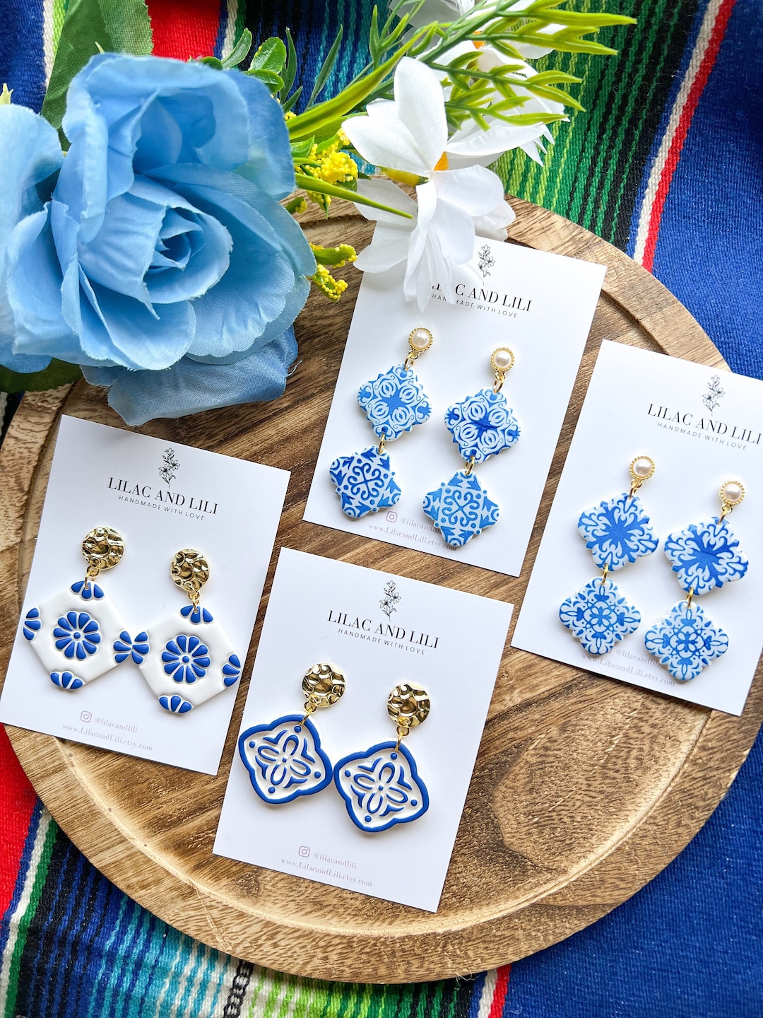Mexican Earrings| Talavera Earrings| Azulejo Earrings| Cinco De Mayo ...
