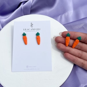Carrot Earrings| Polymer Clay Earrings| Clay Earrings| Stud Earrings| Carrot Stud Earrings| Hypoallergenic| Cute Earrings| Easter Earrings