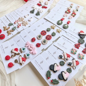 Christmas Earrings| Christmas Clay Studs| Christmas Studs| Holiday Stud Earrings| Reindeer Studs| Red Truck Studs| Build Your Own Stud Pack