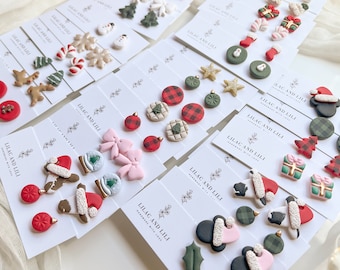 Christmas Earrings| Christmas Clay Studs| Christmas Studs| Holiday Stud Earrings| Reindeer Studs| Red Truck Studs| Build Your Own Stud Pack