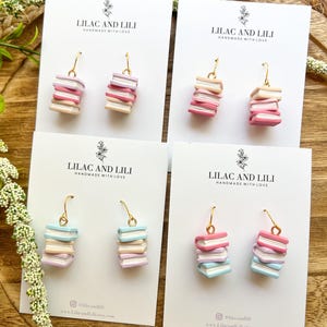 Book Clay Earrings| Teacher Earrings| Back-to-School Earrings| Stacked Book Earrings| Book Lover Earrings| Bookish Earrings|Book Lover Gifts