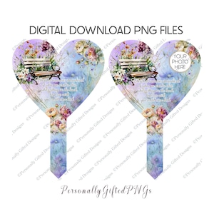 Téléchargement numérique de conception de pierre tombale de coeur commémoratif de banc, poème PNG de banc de lilas, conception commémorative de photo, monument commémoratif de fête des mères, coeur floral