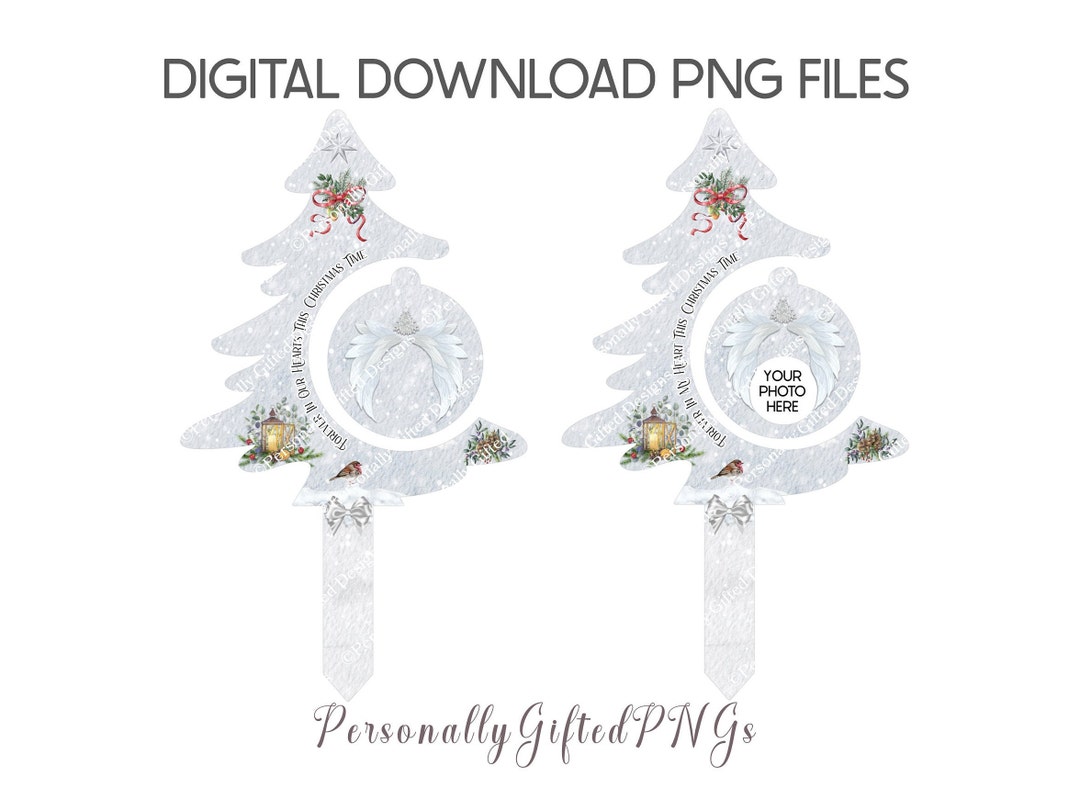 Christmas Tree Grave Marker With Bauble Digital Download, Christmas