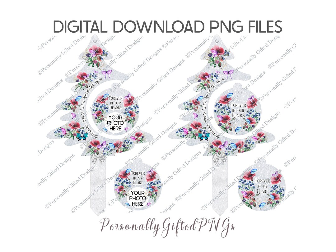 Christmas Tree Grave Marker With Bauble Butterflies Appear Etsy UK