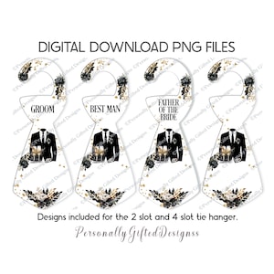 Bruiloft stropdas hanger ontwerp bundel digitale download, bruidegom stropdas houder png, huwelijkscadeau ontwerp, getuige, vader van de bruid cadeau bruiloft stropdas