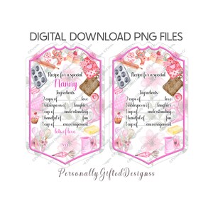 Recette pour un bouclier spécial nounou en téléchargement numérique, recette pour la fête des mères PNG, cadeau cuisine pour maman, cadeau spécial maman, spécial maman