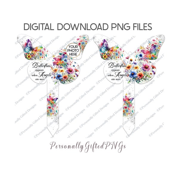 Memorial Butterfly Grave Marker Design Digital Download, Butterfly Grave Marker Memorial PNG, Mother's Day Memorial, Mum Memorial Design