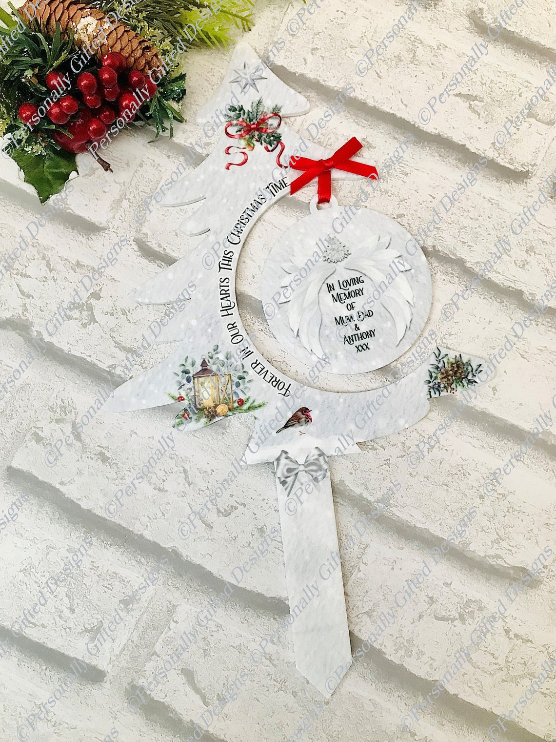Christmas Tree Grave Marker With Bauble Digital Download Etsy UK