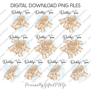 Descarga digital de diseño de manos, diseño de regalo de Navidad, manos de niños PNG, sublimación de manos de mamá y niño, día de la madre, equipo de papá PNG