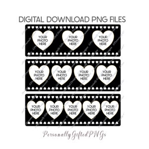 Coeur cadre Photo Plaque Design Bundle téléchargement numérique, 3 PNG, 3, 4 et 5 coeur cadre paysage PNG, Photo de fête des pères PNG, Photo de famille