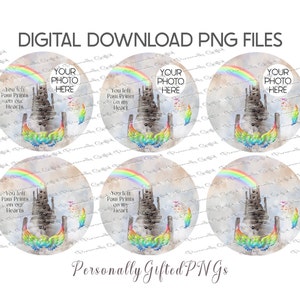Haustier-Denkmal mit und ohne Foto-Raum-Kreis-Design Digitaler Download, 6 PNGs, Haustier-Denkmal PNG, Regenbogenbrücke-Denkmal, Katze, Hunde-Denkmal