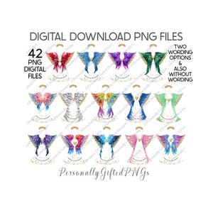 Gedenkengel mit Flügeln Design Bundle Digitaler Download, 42 PNGs, Osterdenkmal, Engel-Denkmal, Mama-Denkmal PNG, Papa-Denkmal-Design