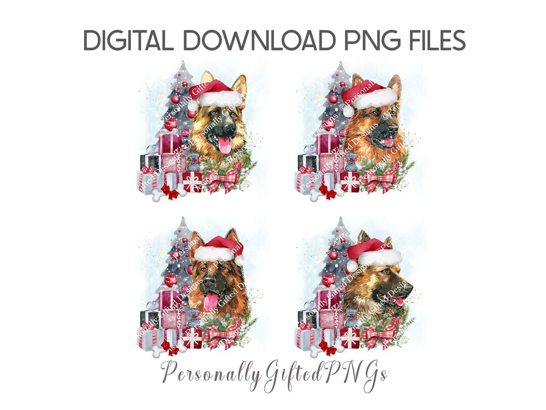 Christmas German Shepherd Design Bundle Digital Download 4 - Etsy