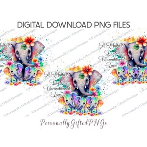 Olifant ontwerpbundel digitale download, 2, 3, 4 kinderen, A Mother's Love Elephant Sublimatie, Rainbow Splash Olifant moeder en kind, moeder en kind png PNGEgg