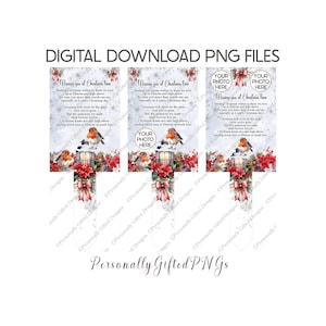 Robin Memorial Christmas Card Grave Marker Design Digital Download, Christmas Memorial Photo Robin Memorial, Memorial Poem Memorial Ornament