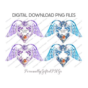 Mémorial coeur avec ailes Robin et papillon Design téléchargement numérique, maman Memorial, coeur avec des ailes, papa coeur Memorial Robin Memorial PNG