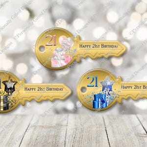 21st Birthday Key Shape Keyring Design Bundle Digital Download, 9 Pngs ...