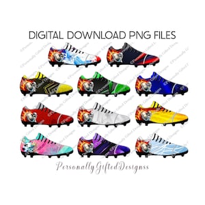 Ontwerpbundel voetbalschoen digitale download, 15 png-bestanden, voetbalontwerp voor acrylschoen, voetbalontwerp, voetbalpng, Vaderdagcadeau