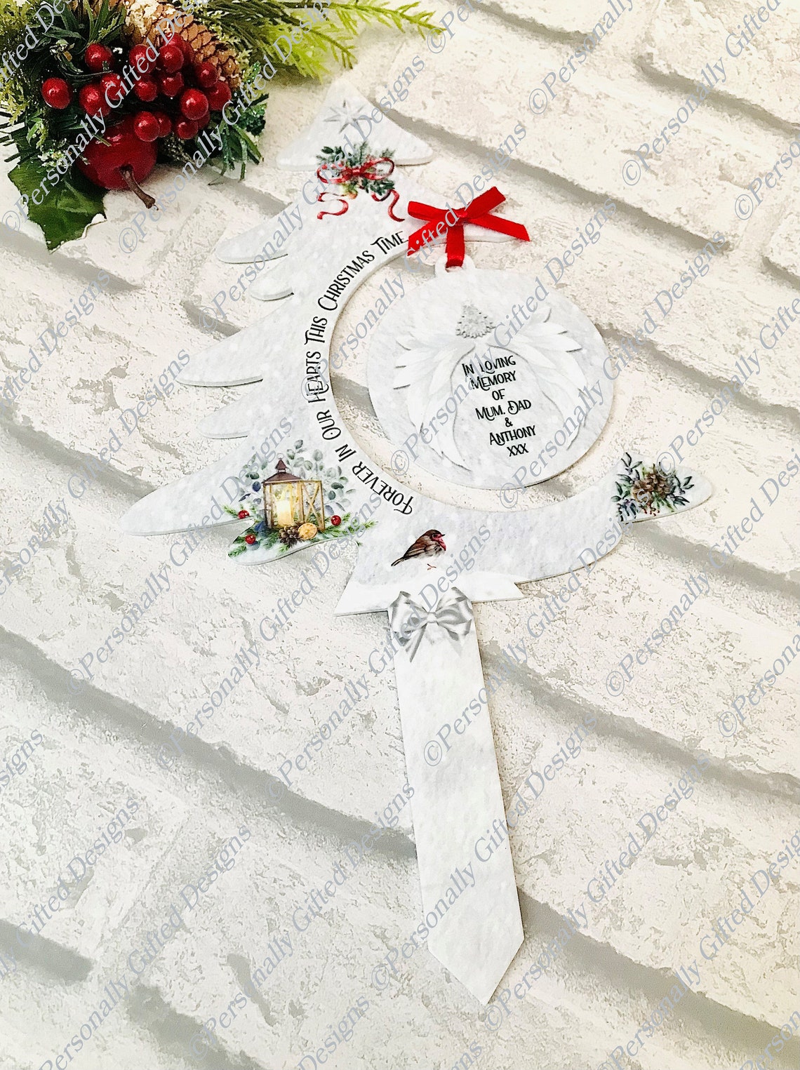 Christmas Tree Grave Marker With Bauble Digital Download Etsy UK