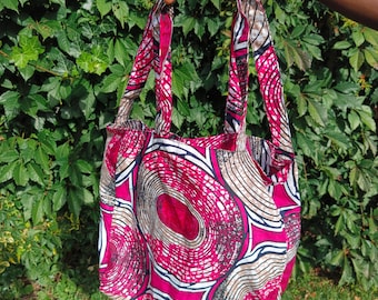 African Print Grocery Bag – Reusable Ankara Shopping Tote, Eco-Friendly Market Bag