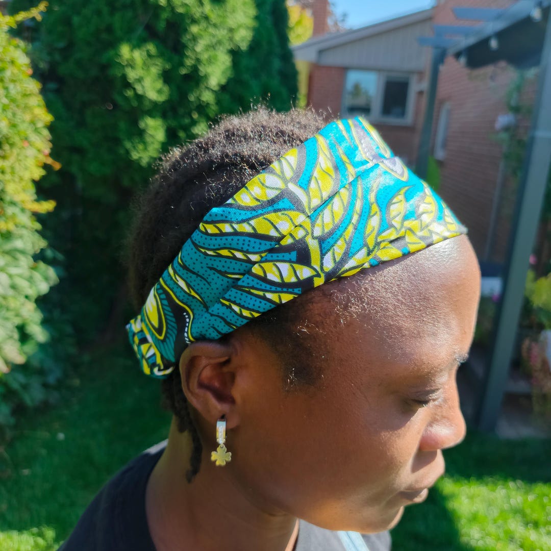 African Headband Set of 3 Turban Headband Set of 3/african Kente /headband/fabric Set  main image 2