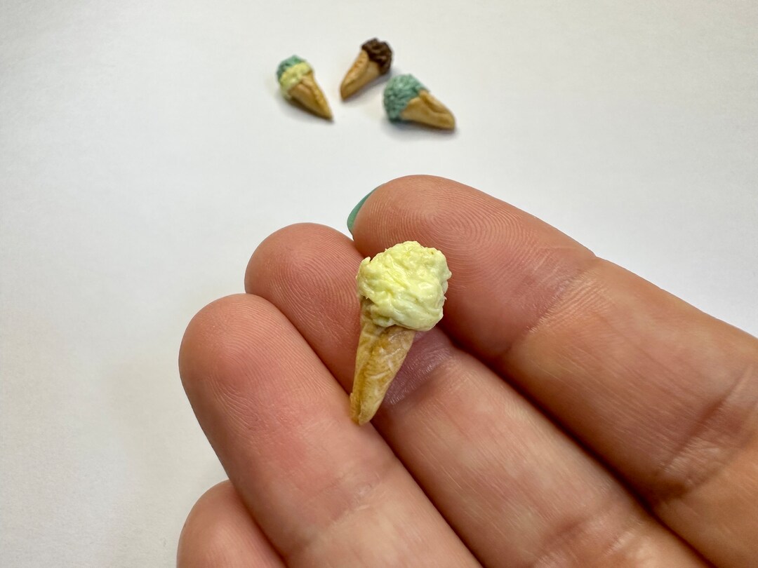 Dollhouse Mini Ice Cream Scoops in a Cone Chocolate Etsy