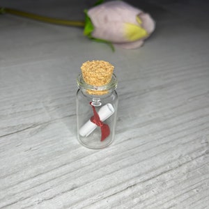 Miniature message in a bottle personalised customisable choose your own message celebration gift wedding party favour keepsake image 2