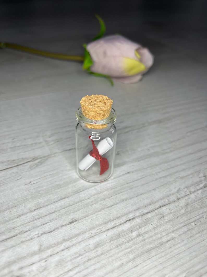 Miniature message in a bottle personalised customisable choose your own message celebration gift wedding party favour keepsake image 2