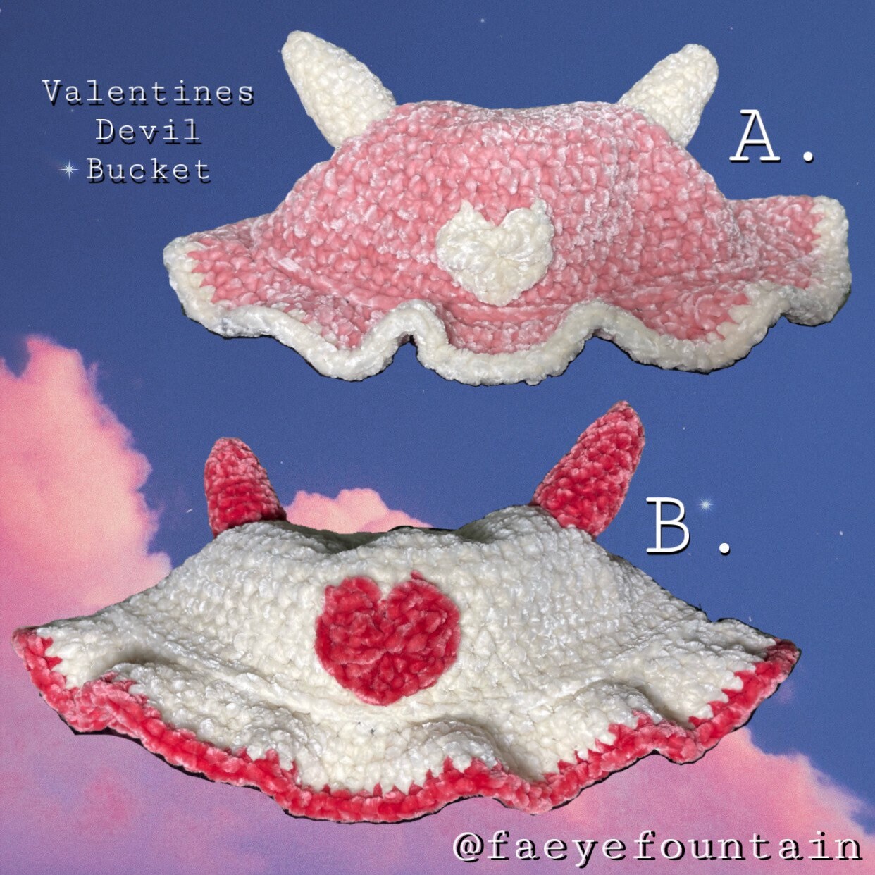 Devil Bucket / Crochet Bucket Hat 