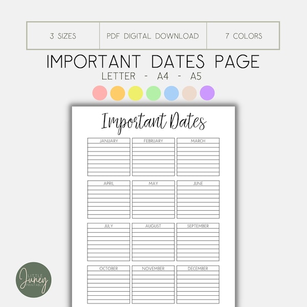 Dates to Remember Journal Etsy