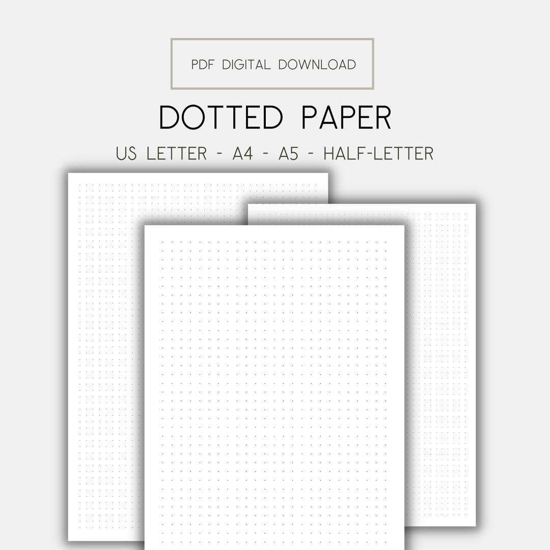 Dotted Paper, Printable Dotted Paper, Digital Download, Bullet Journal ...