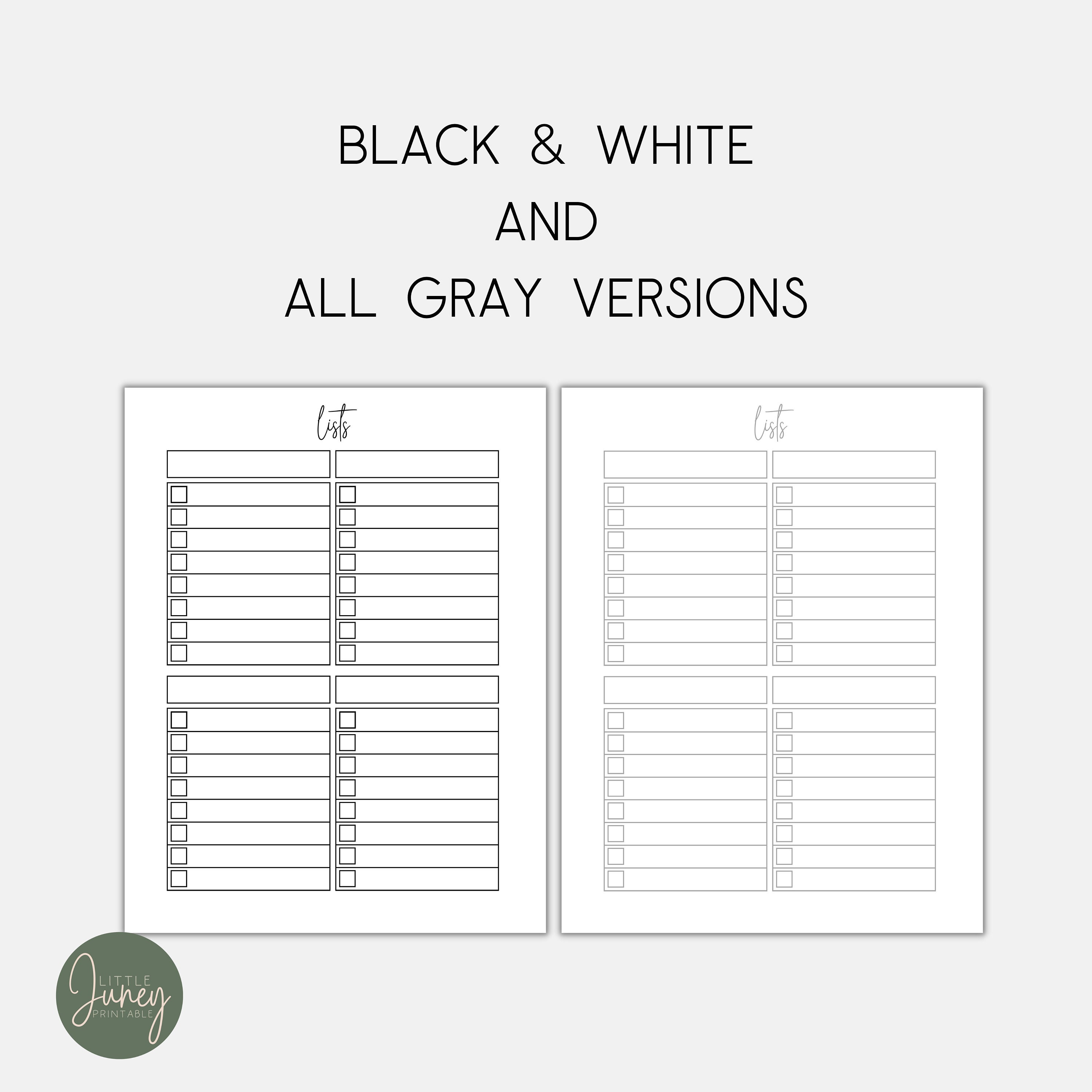 Printable Blank List Page, Blank Lists Page, Blank Lists, Digital ...