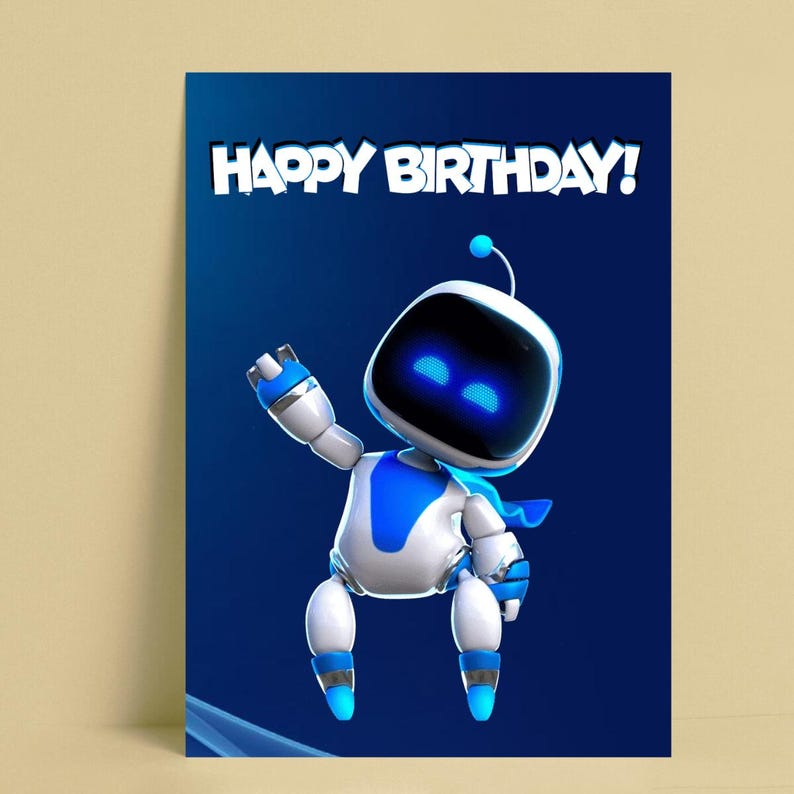 Printable Birthday Card With Astro Bot, Printable Greeting Card, Print ...