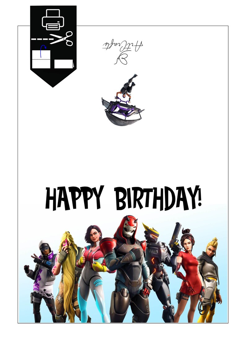 Printable Birthday Card With Video Game, Printable Greeting Card, Print ...