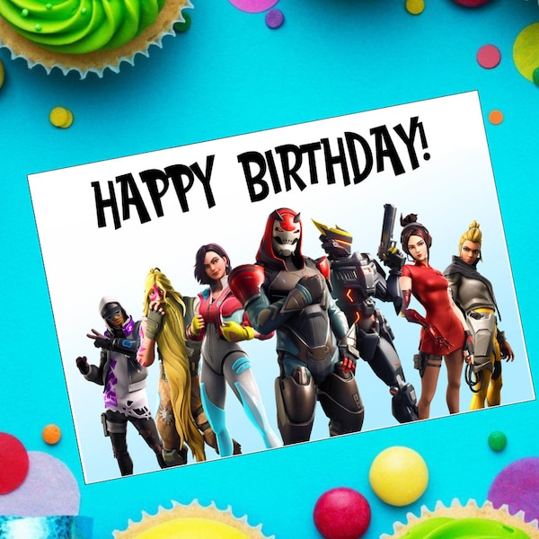 Printable Birthday Card with video game, Printable Greeting Card, Print at Home