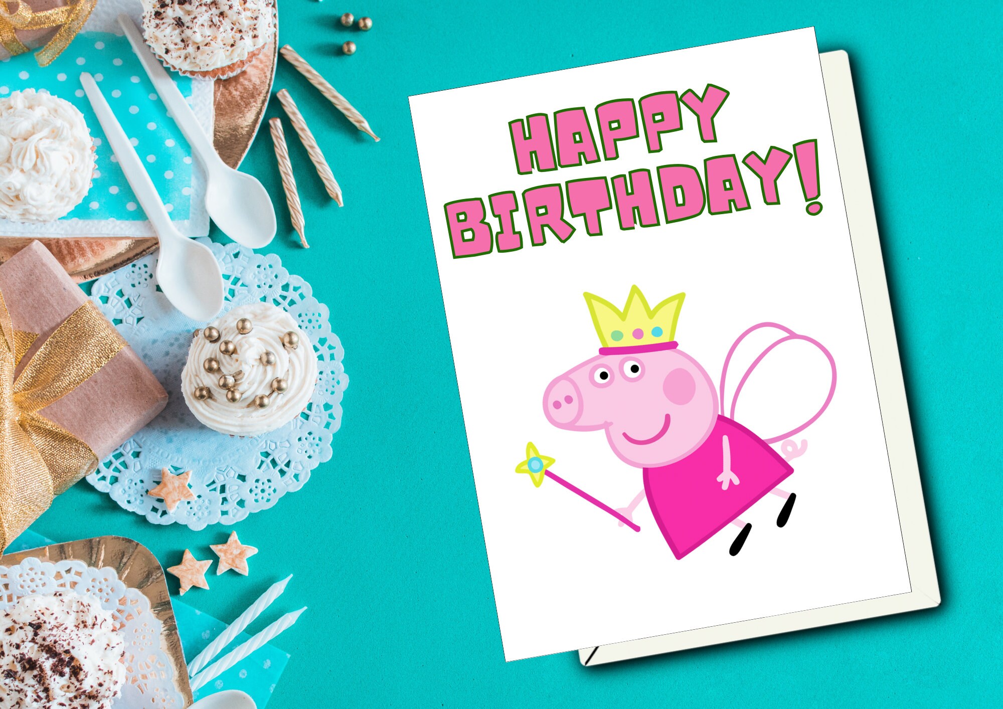 Printable Birthday Card With Peppa Pig, Printable Greeting Card, Print ...