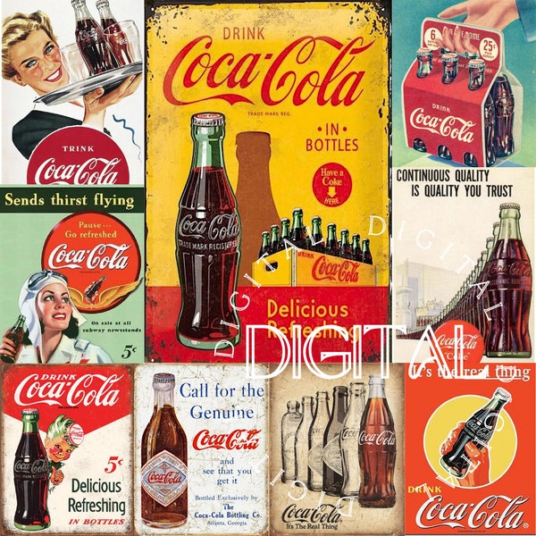 Pop Art Coca Cola, Vintage, Rétro, Affiche, à imprimer, numérique en PNG