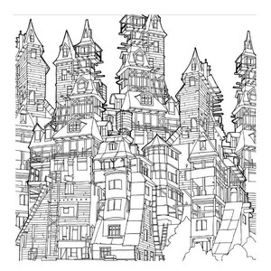 Printable Digital Architecture Coloring Book in PDF 135 - Etsy