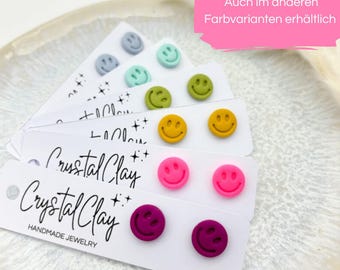 Smiley Happy Stud Earrings small - Colorful - Happy Stud Earrings