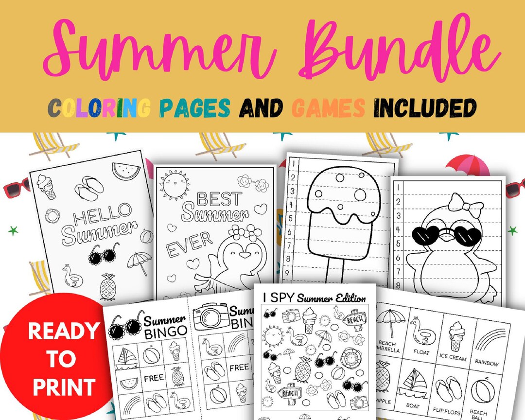 Summer Activity Sheets, Printable Coloring Pages for Preschoolers ...