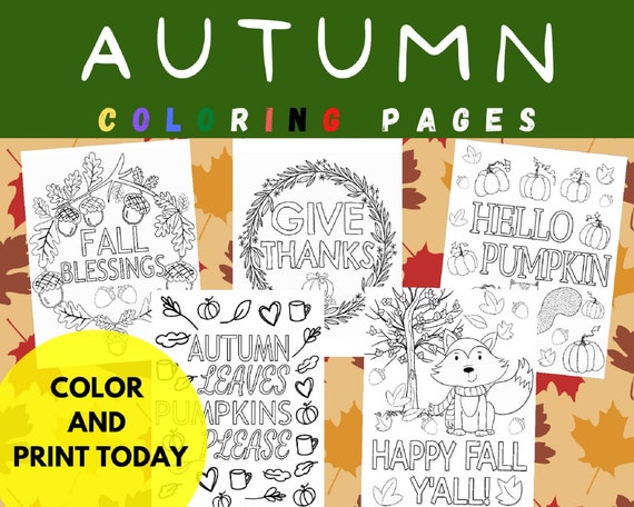 Happy Fall Yall Coloring Pages Seasons Activity Give Thanks