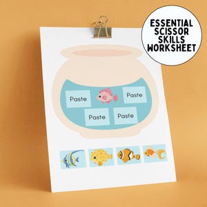Arbeitsblatt zum Ausschneiden und Einfügen, lustige Aktivität für Frühpädagogik, ideales Geschenk für Lehrer und Eltern, Feinmotorik, druckbare Aktivitätsseiten